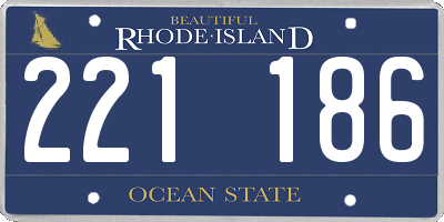 RI license plate 221186