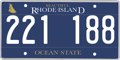 RI license plate 221188