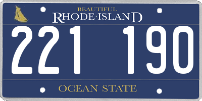 RI license plate 221190