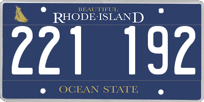RI license plate 221192