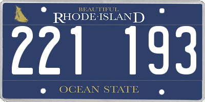 RI license plate 221193