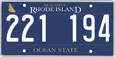 RI license plate 221194