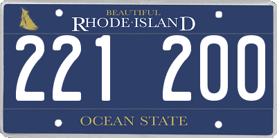 RI license plate 221200