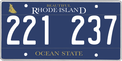 RI license plate 221237