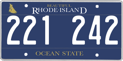 RI license plate 221242