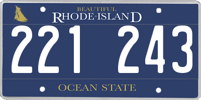 RI license plate 221243