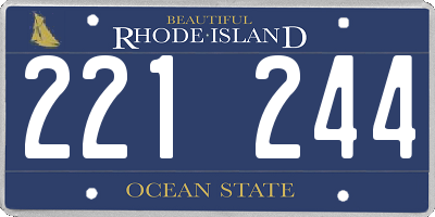 RI license plate 221244