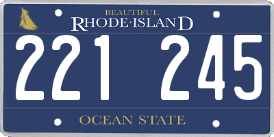 RI license plate 221245