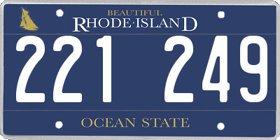 RI license plate 221249