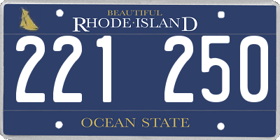 RI license plate 221250