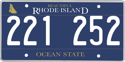RI license plate 221252