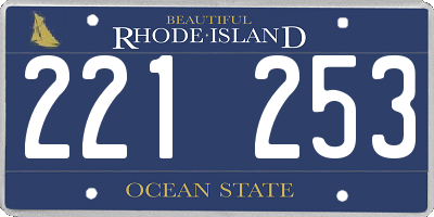 RI license plate 221253