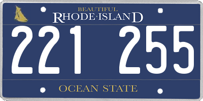RI license plate 221255