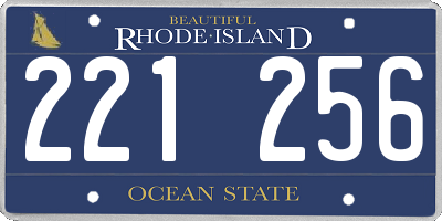 RI license plate 221256