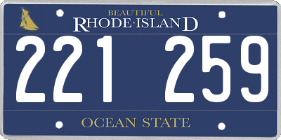 RI license plate 221259