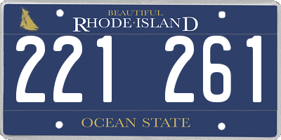 RI license plate 221261