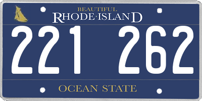 RI license plate 221262