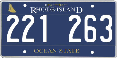 RI license plate 221263