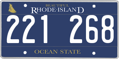 RI license plate 221268