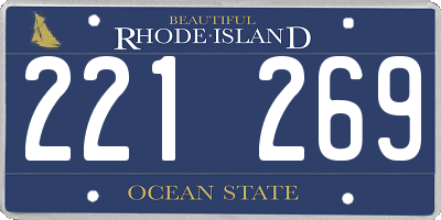 RI license plate 221269