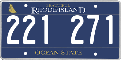 RI license plate 221271