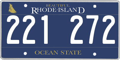 RI license plate 221272