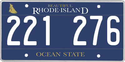 RI license plate 221276