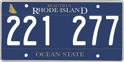 RI license plate 221277
