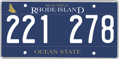 RI license plate 221278