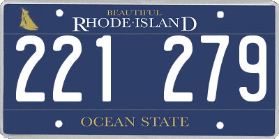 RI license plate 221279