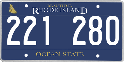 RI license plate 221280