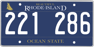 RI license plate 221286