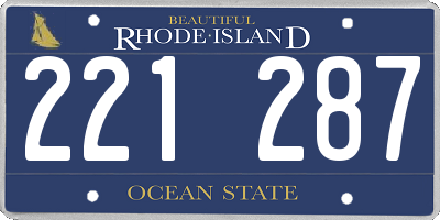 RI license plate 221287