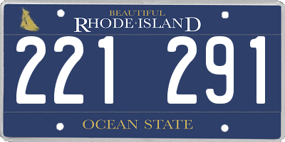 RI license plate 221291