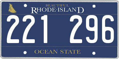 RI license plate 221296