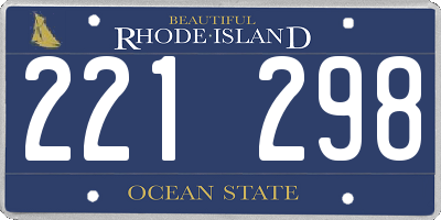RI license plate 221298