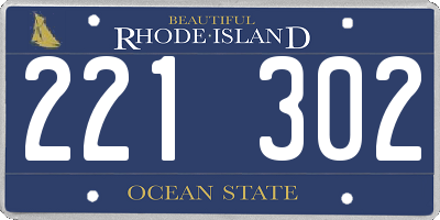 RI license plate 221302