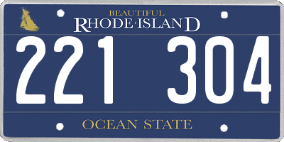 RI license plate 221304