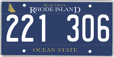 RI license plate 221306