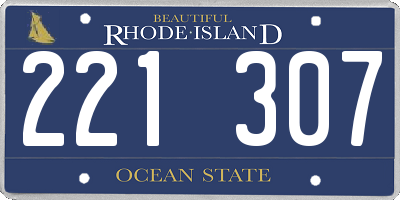 RI license plate 221307