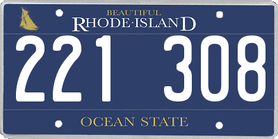 RI license plate 221308