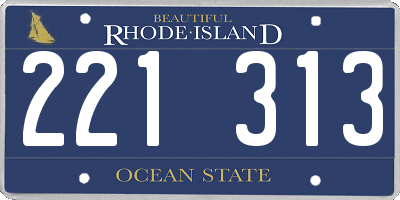 RI license plate 221313