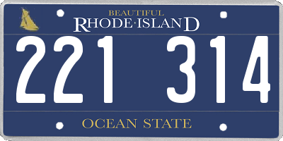 RI license plate 221314