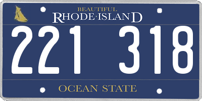 RI license plate 221318