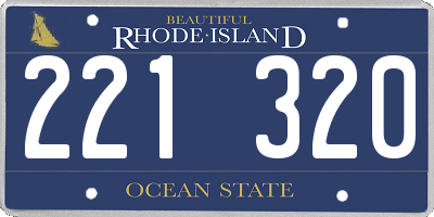 RI license plate 221320