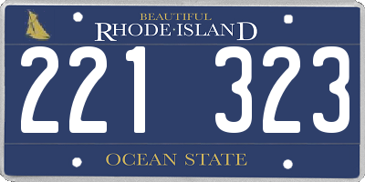 RI license plate 221323