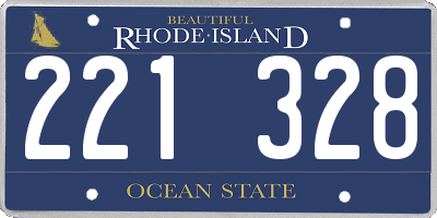 RI license plate 221328