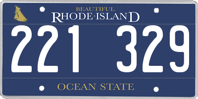 RI license plate 221329
