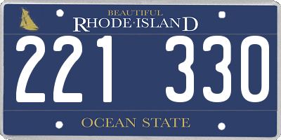 RI license plate 221330
