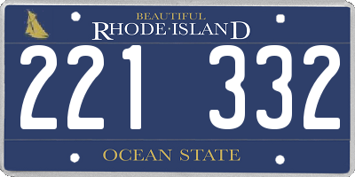 RI license plate 221332